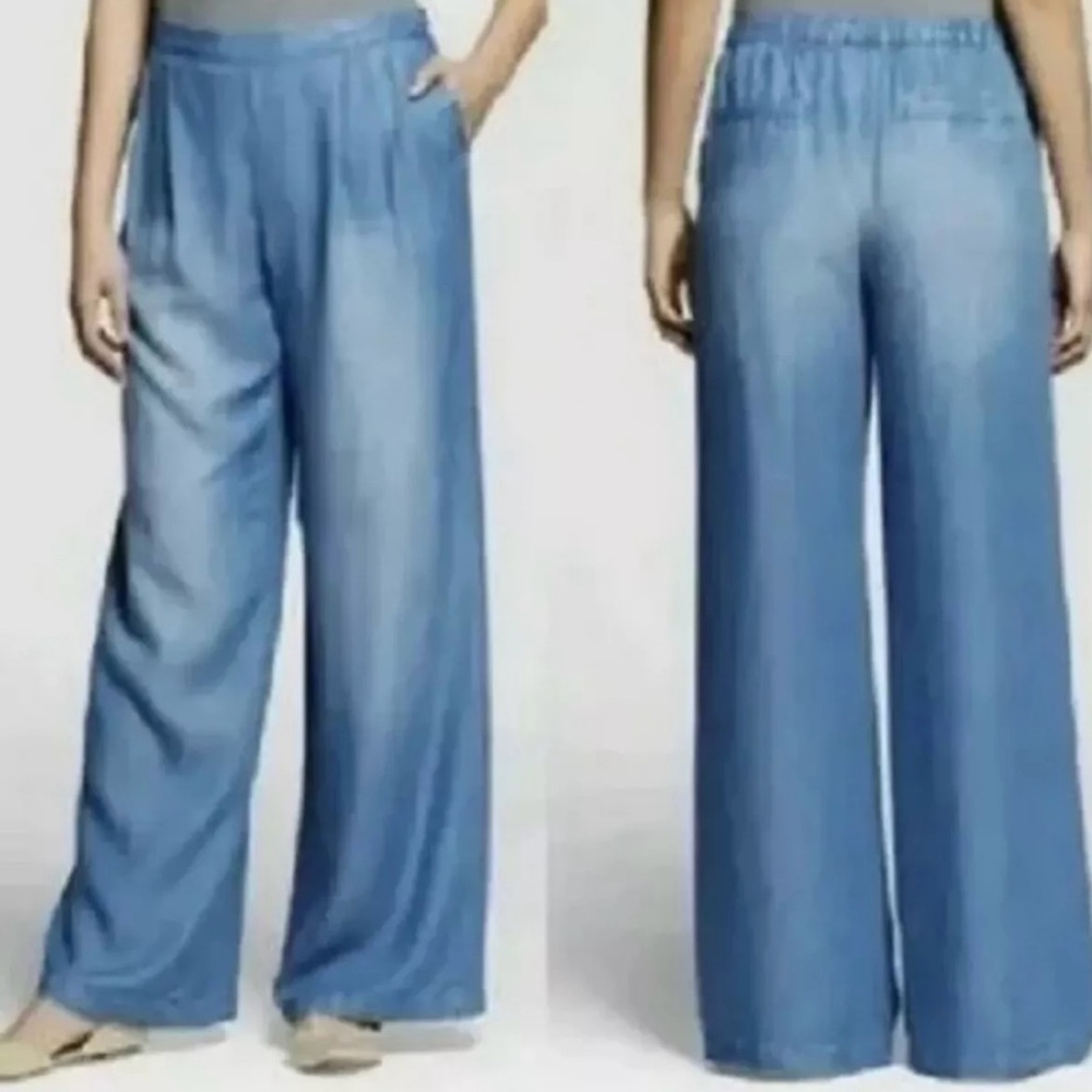 Merona Blue Wide Leg Pants with Elastic Waist